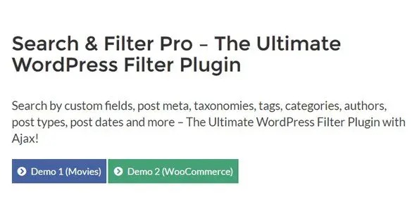 SEARCH & FILTER PRO – THE ULTIMATE WORDPRESS FILTER PLUGIN